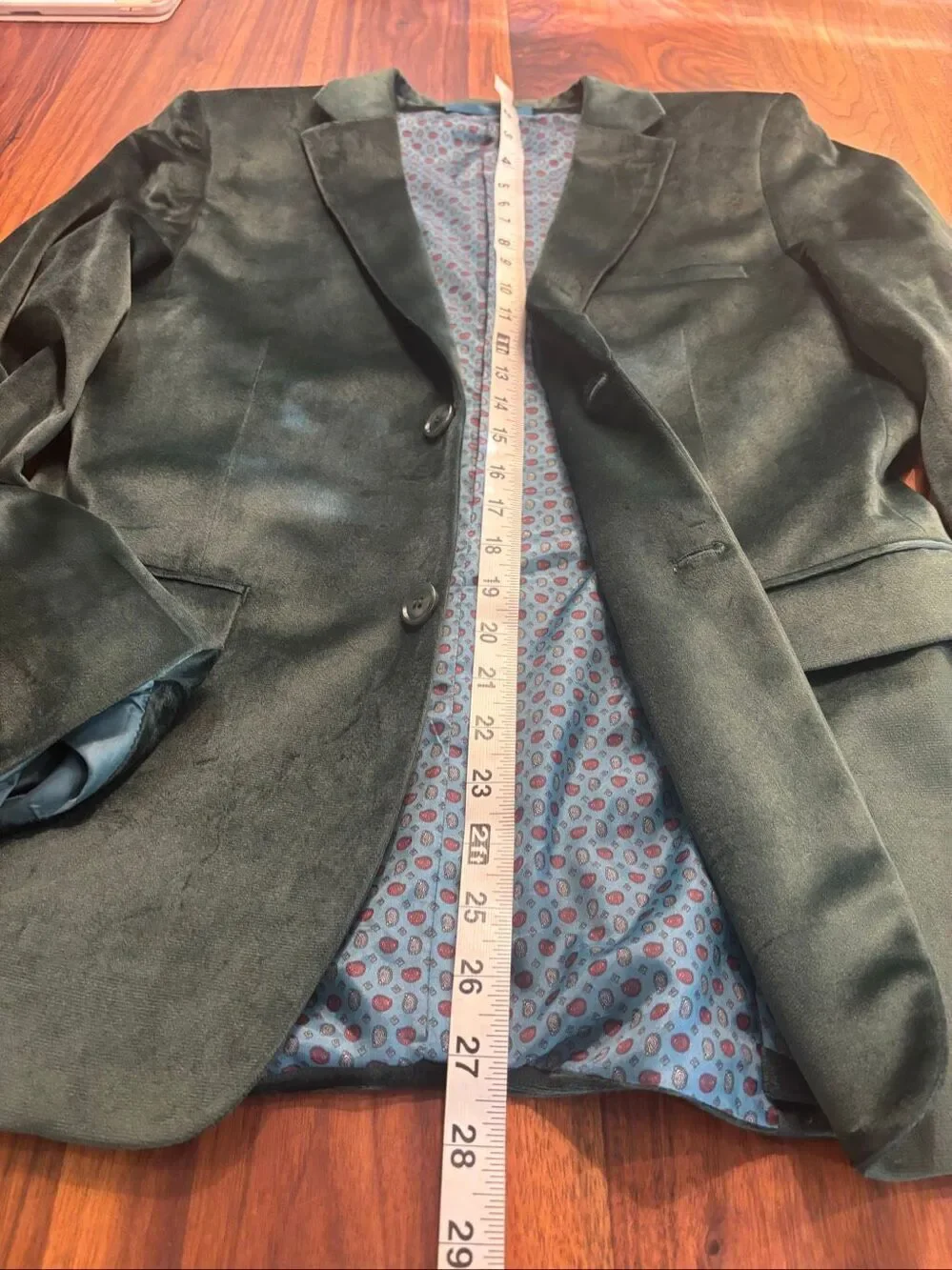 Isaac Mizrahi Boys Olive Green Velvet Lined Two-Button Blazer Jacket Size 14
